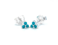 Three Cz Stud Earrings, Silver Tiny Studs, Turquoise Studs, Minimalist Stud Earrings, Stud Earrings, Gold Dainty Studs, Tiny Earrings