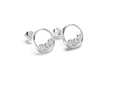 Sterling silver 30th birthday CZ earrings with 12mm design.