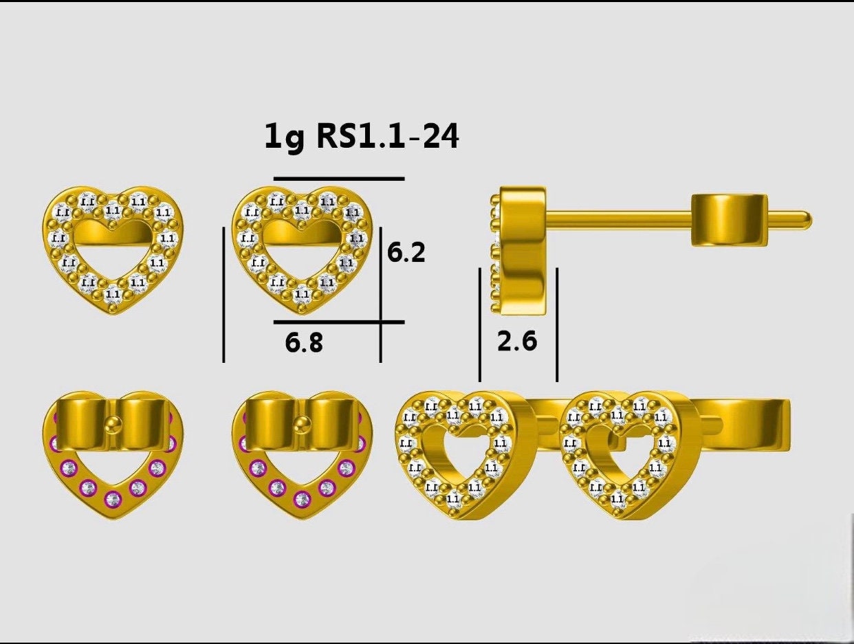 Sterling Silver 50th Birthday Heart Earrings Gift