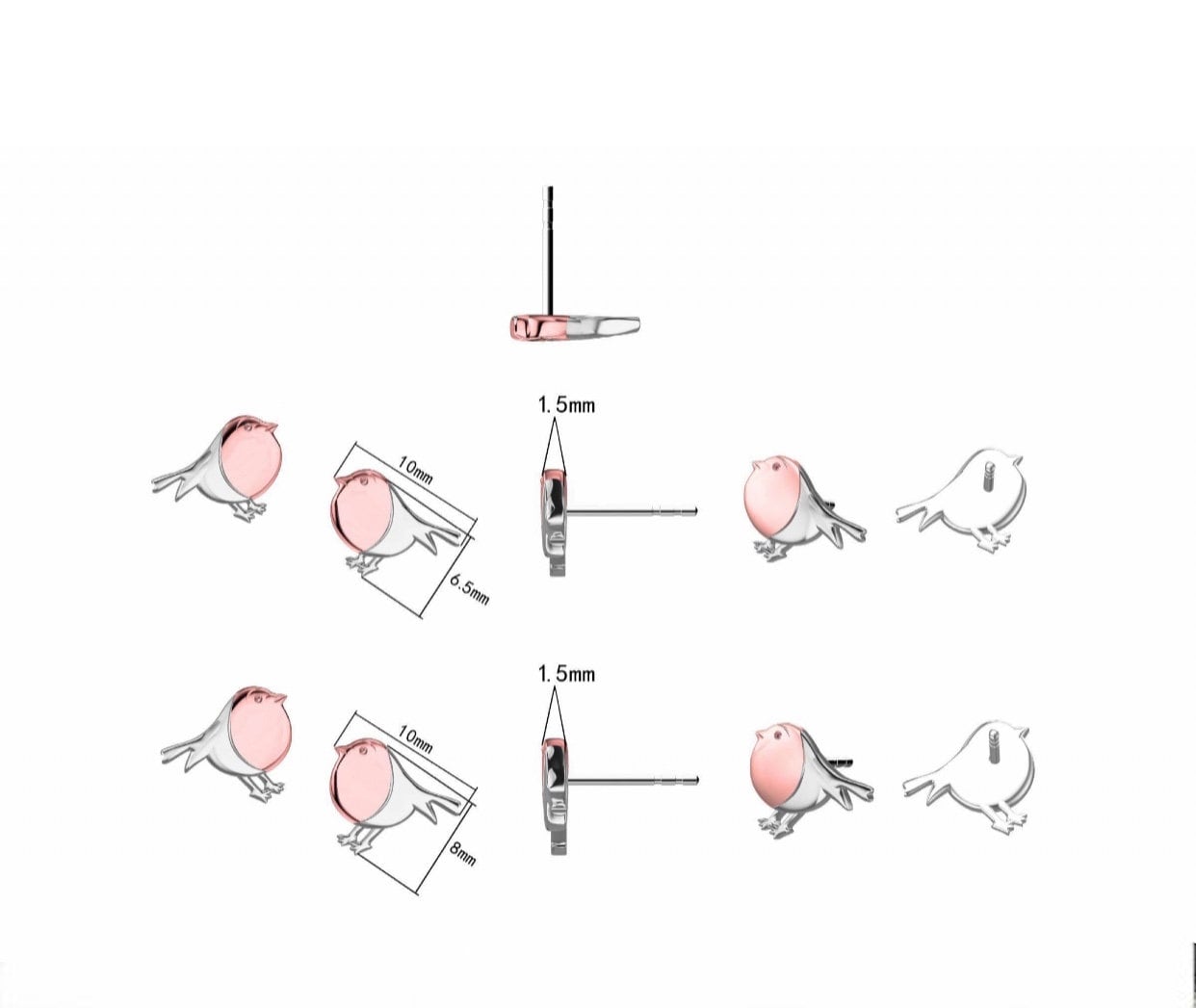 Sterling Silver Robin Stud Earrings, Sympathy & Remembrance Gift