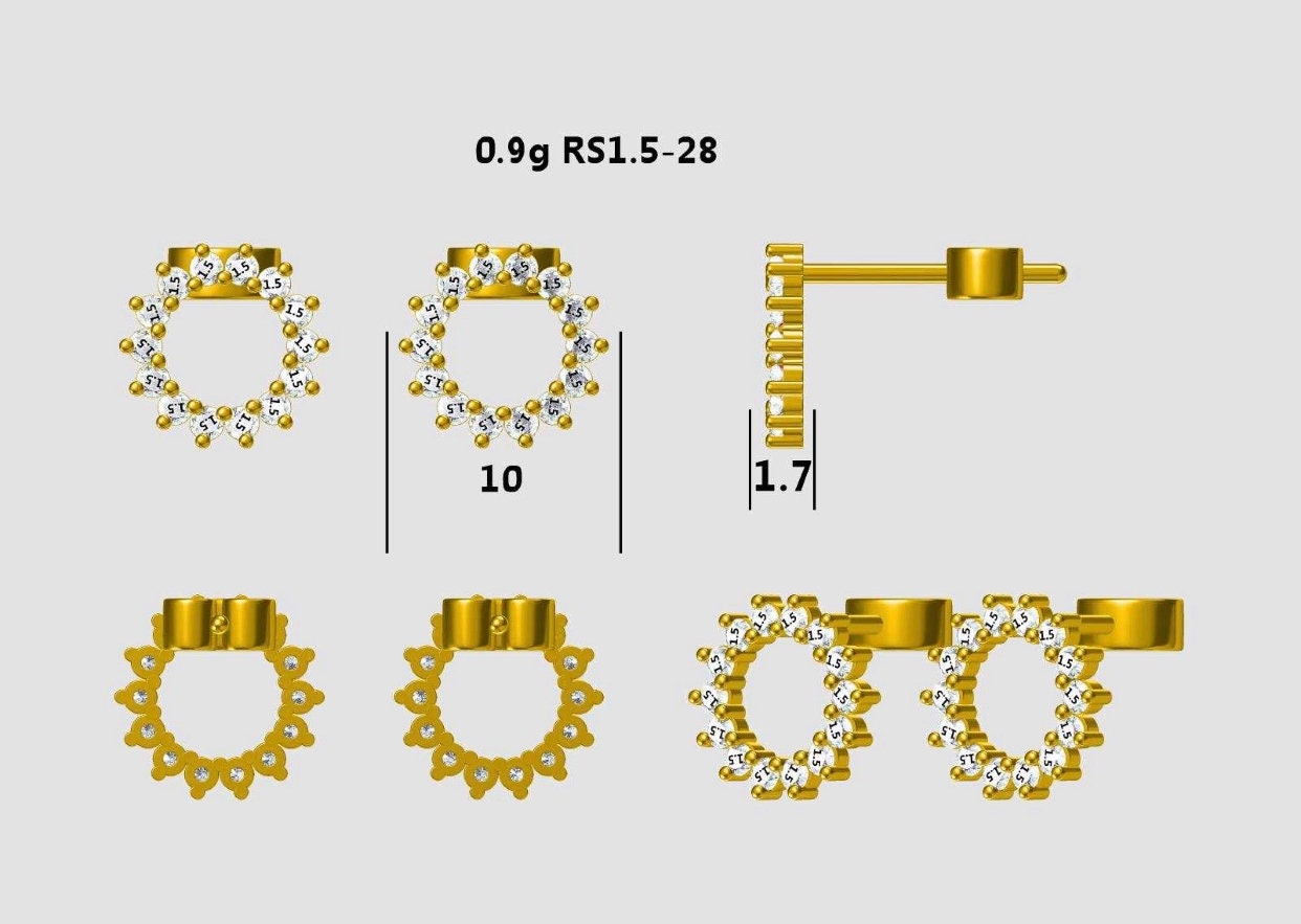 50th Birthday Sterling Silver Sunburst Earrings