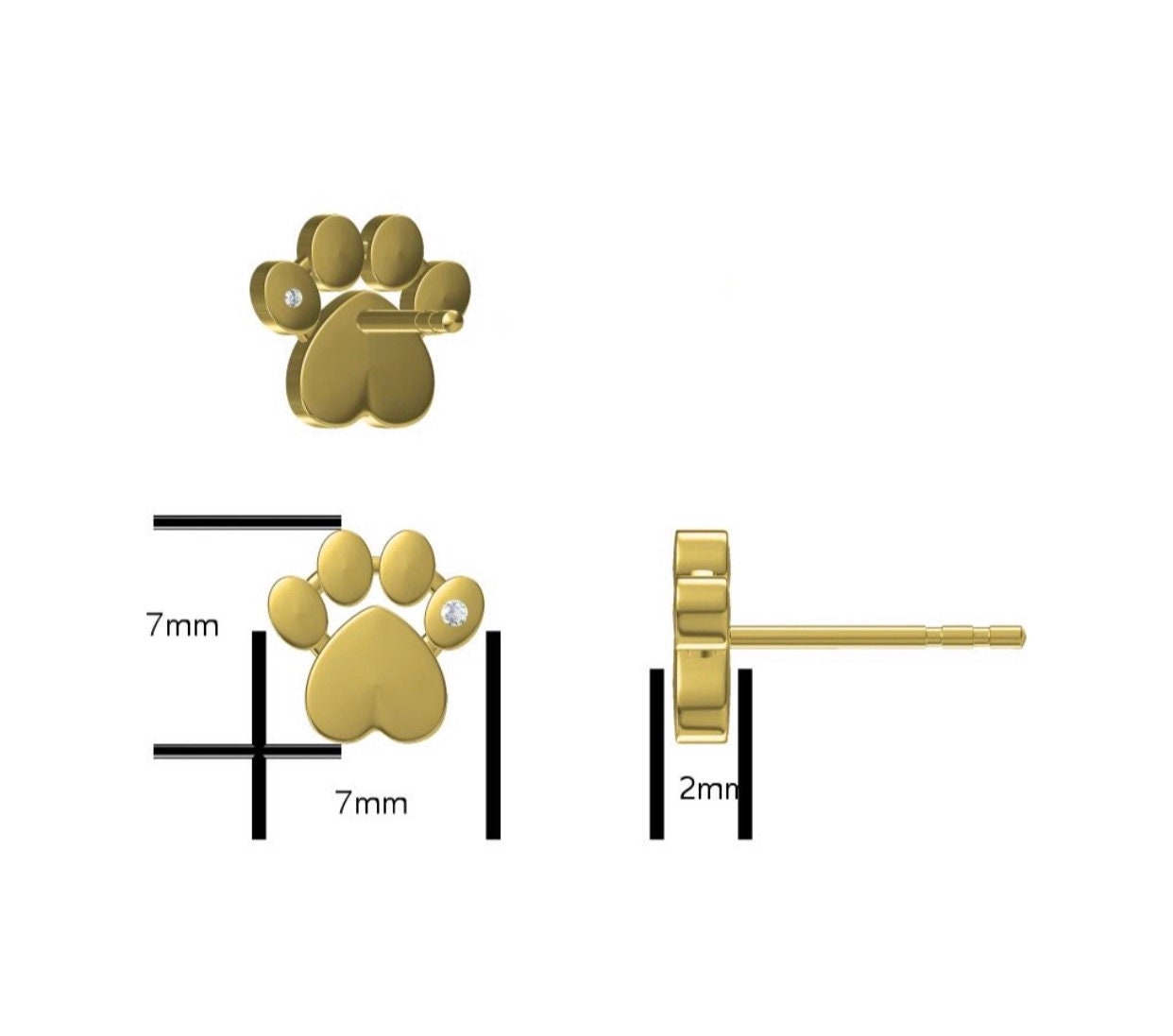 Gift for Dog Lovers | Sterling Silver Paw Print Earrings | Perfect for Dog Mum & Pet Owners