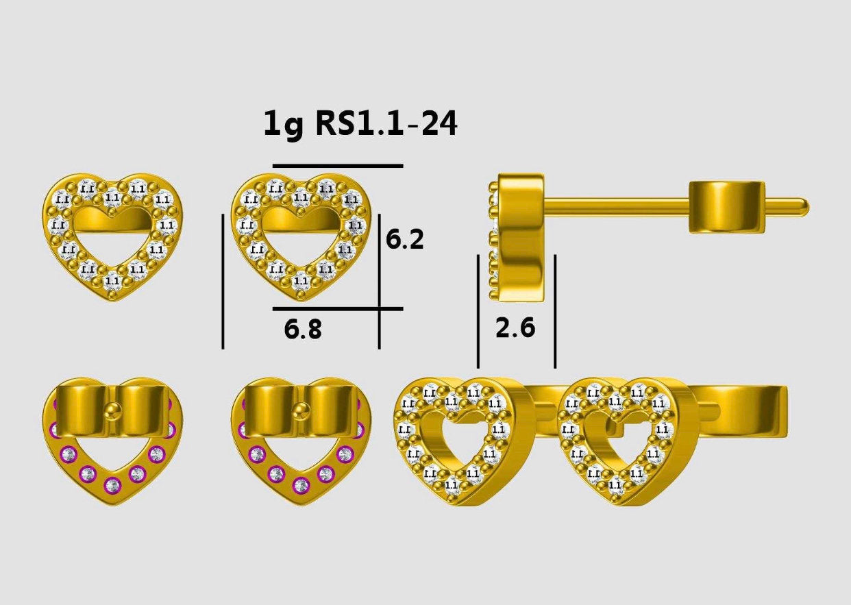 Flower Girl Sterling Heart Earrings – Gift