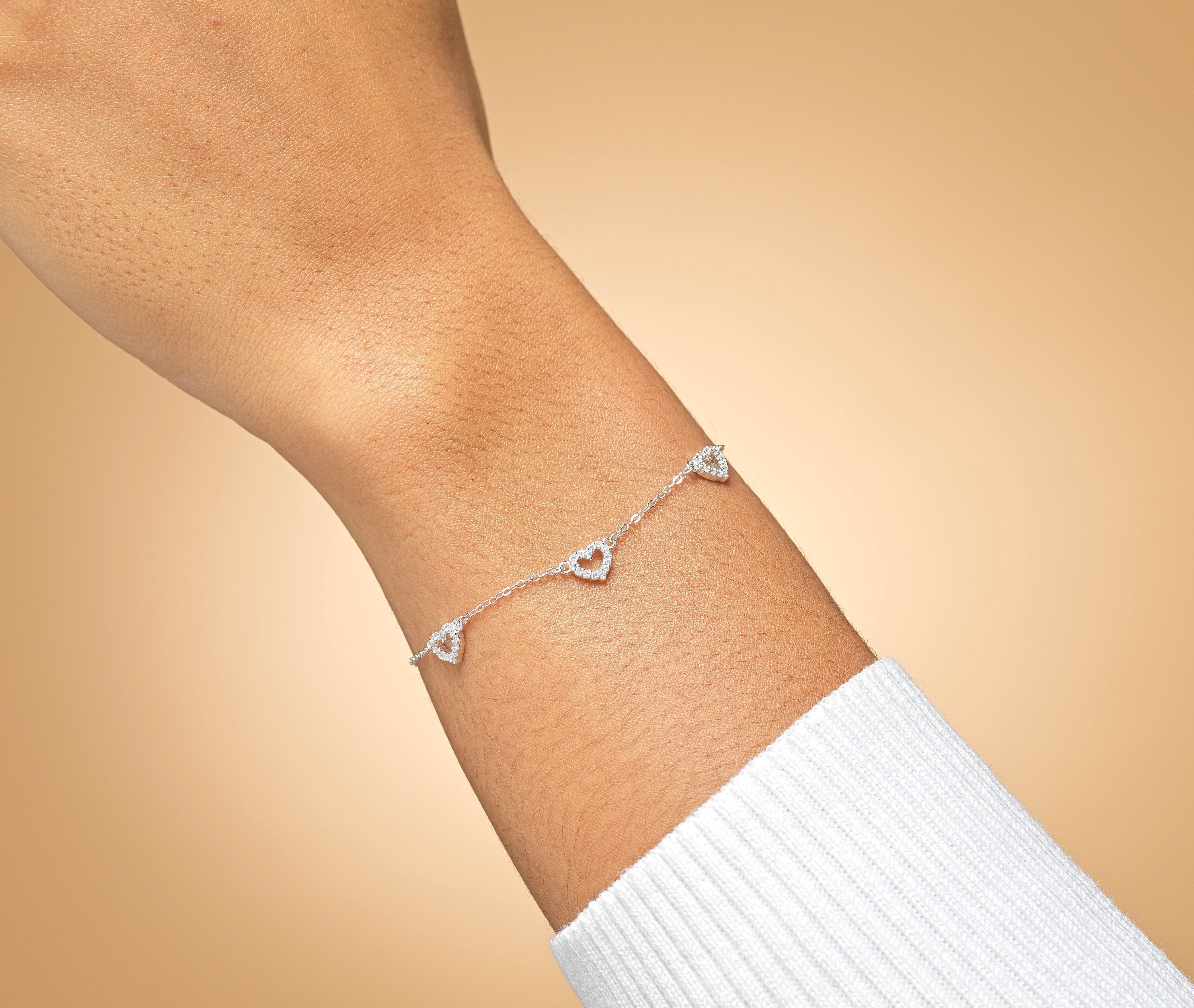 21st Birthday Sterling Silver Heart Bracelet – Gift for Her, Daughter, Sister or Friend