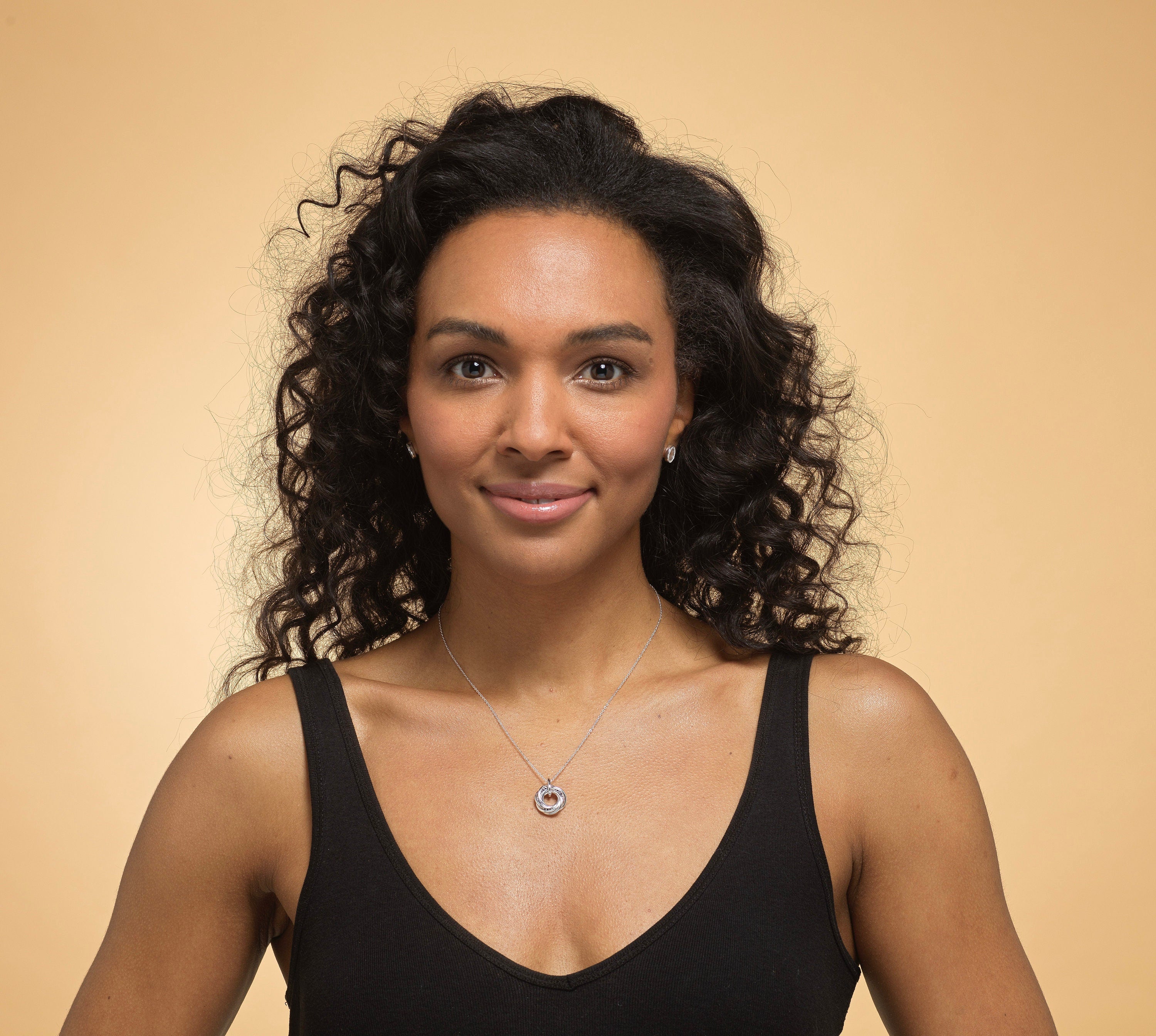 60th Birthday Sterling Silver Six Ring Necklace - Main Image