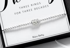 30th Birthday Bracelet/30th Birthday Gift For Her, 30th Birthday Ideas, 30th Birthday Gift For Daughter, 30th Birthday, Silver 30th Bracelet