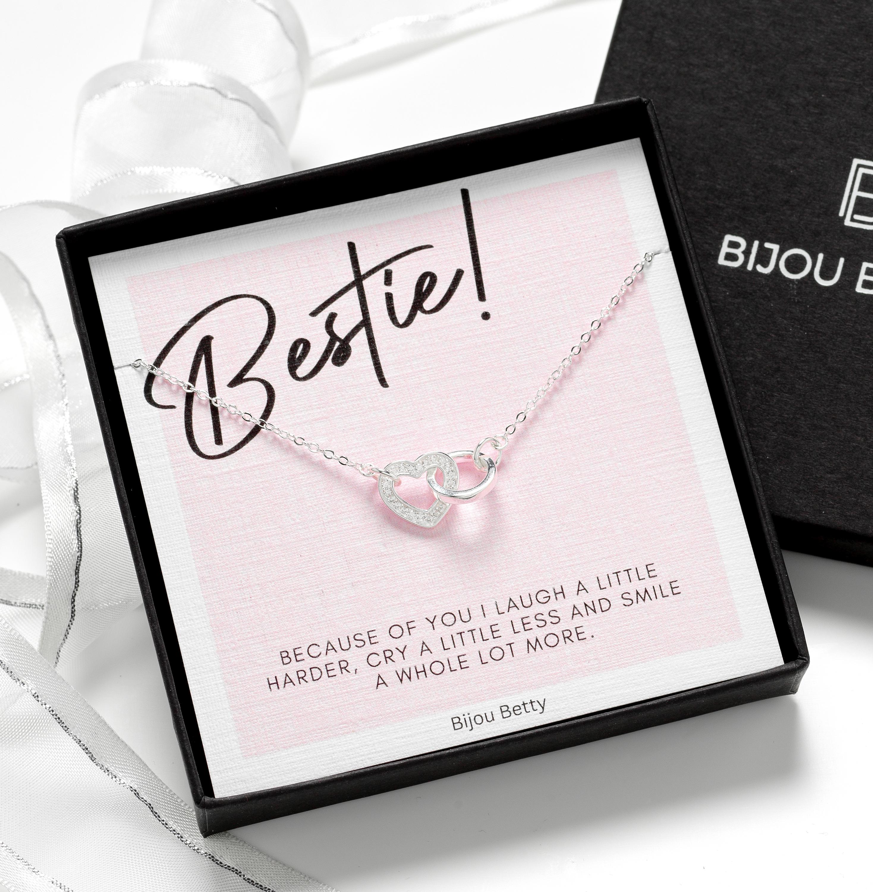 Best Friend Gift • Friendship Necklace • Jewellery Gift • Gift for Her • BFF Gift • Sterling Silver Open Heart Best Friend Necklace