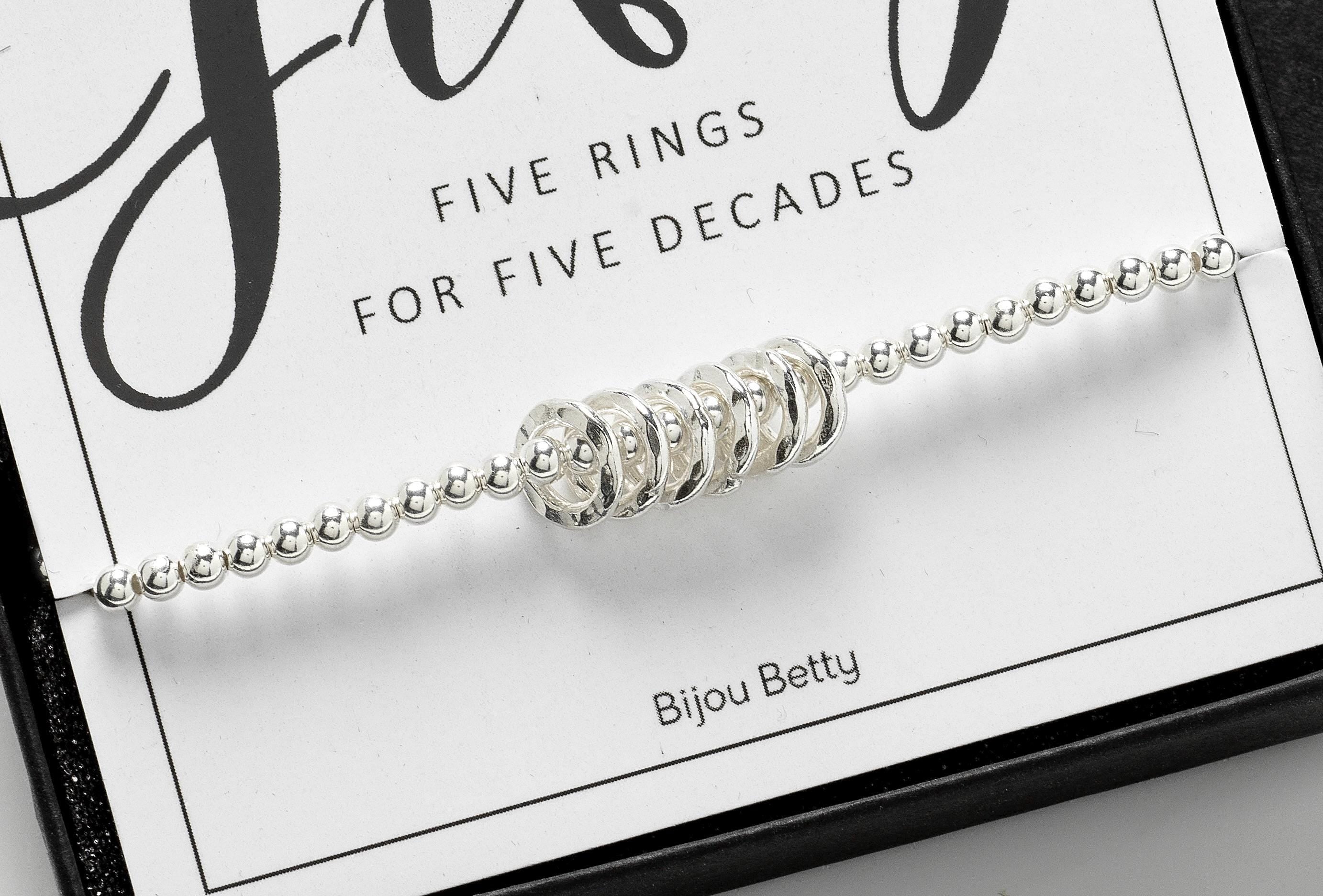 50th Bracelet, 50th Birthday Gift, 50th Birthday Ideas, 50th Birthday For Daughter, 50th Birthday, Silver 50th Bracelet, 50th Gift For Her