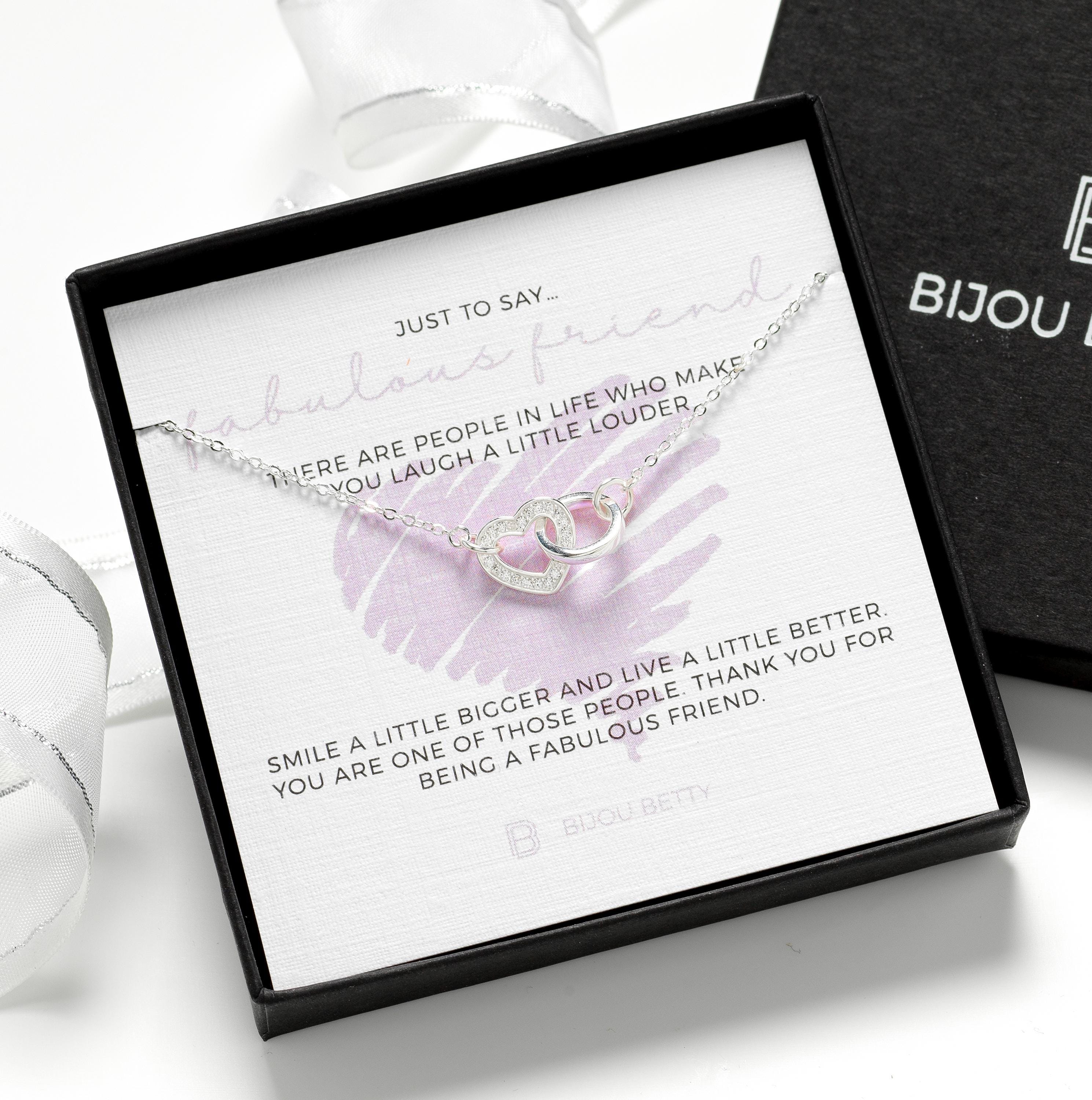 Best Friend Gift • Friendship Necklace • Jewellery Gift • Gift for Her • BFF Gift • Sterling Silver Open Heart Best Friend Necklace