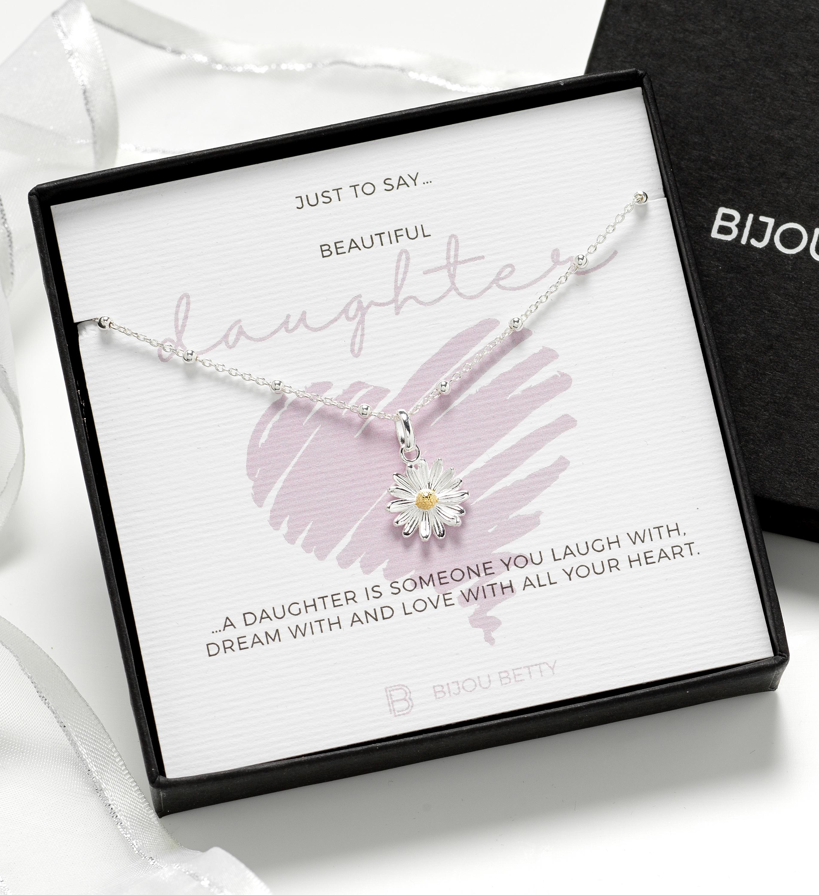 Dainty Solid Sterling Silver Daisy Necklace – Ideal Gift for Daughter's Birthday or Christmas