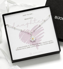 Dainty Solid Sterling Silver Daisy Necklace – Ideal Gift for Daughter's Birthday or Christmas