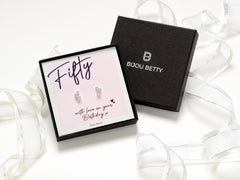 50th Birthday Gift - Sterling Silver Earrings for Mum, Sister, Grandmother, or Friend | Birthday Jewellery | Luxury Packaging