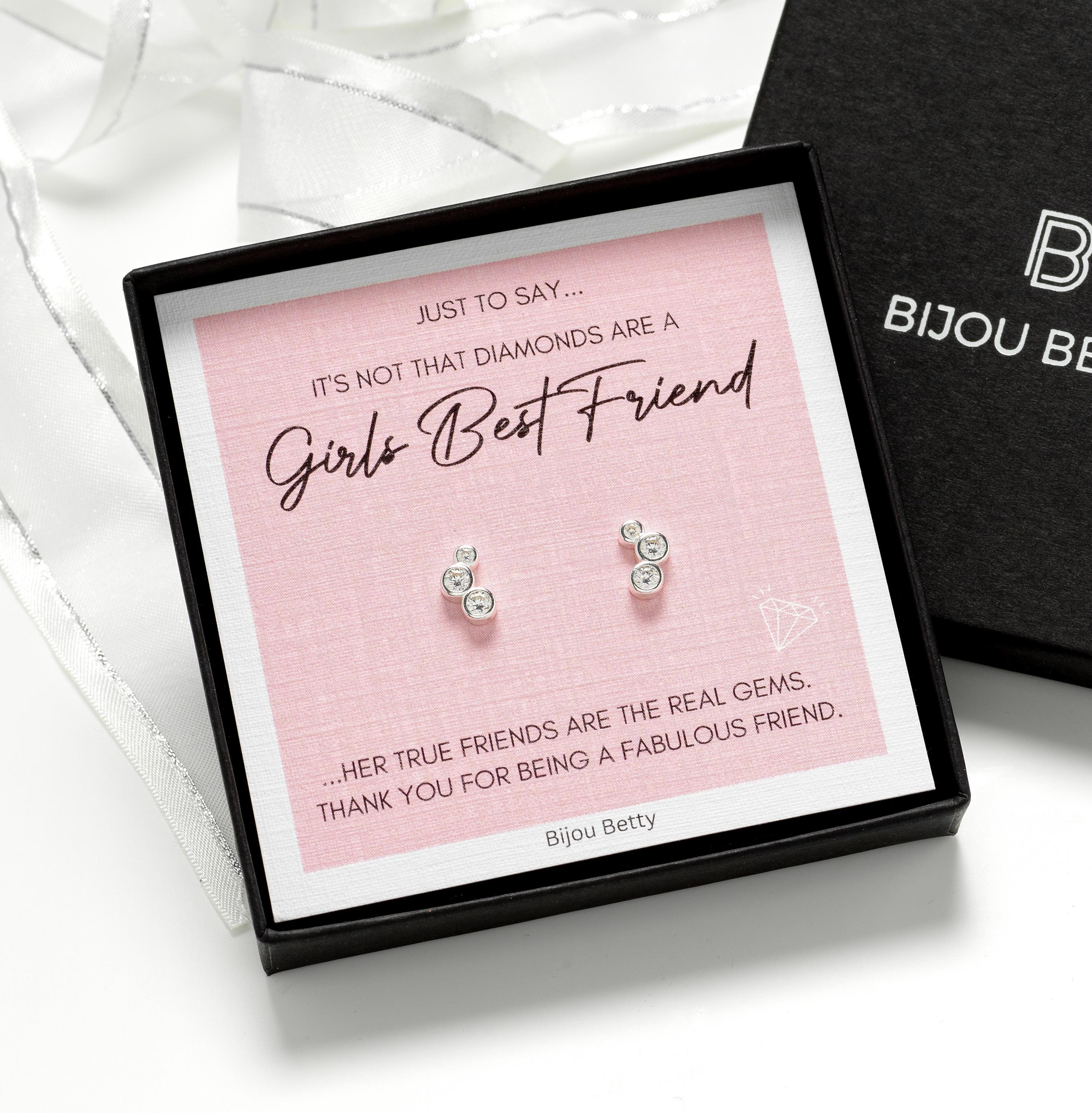 Best Friend Gifts - Best Friend Gift, Best Friend Jewellery, Friend Birthday Gift, Bridesmaid Gift, Birthday Card Earrings Friendship Gift