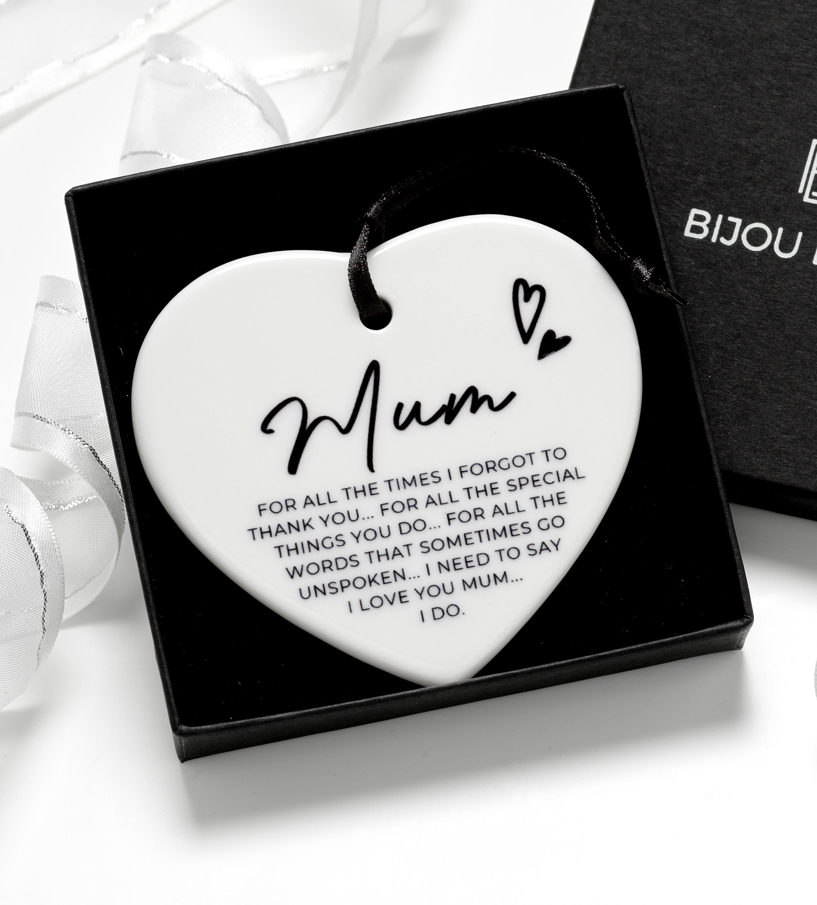 Mum Gift Ceramic Heart Keepsake Birthday, Christmas Gift