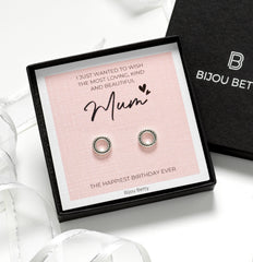 Earrings for Mum Birthday Sterling Silver Open Circle Gift