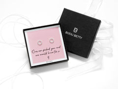 Sterling silver daughter-in-law earrings, 10mm CZ sunburst studs, 925 silver, wedding gift, in Bijou Betty gift box.