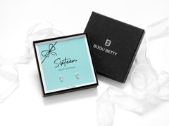 Sterling silver 16th birthday earrings, 7mm x 5mm CZ heart studs, 925 silver, gift for daughter, in Bijou Betty gift box.