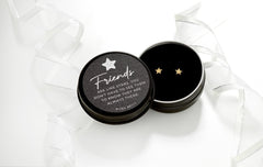 Bijou Betty’s friend gift set, gold-plated 5.5mm star stud earrings in gift box with quote Friends - are like stars…