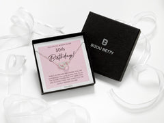 30th Birthday heart necklace in sterling silver.  Presented in a gift box.