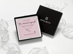 Sterling silver leaving gift for colleague, heart necklace in gift box.