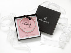 925 Silver 40th Birthday 4 Heart Bracelet Gift