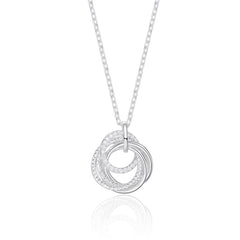 50th Birthday sterling silver 5 rings decades necklace.