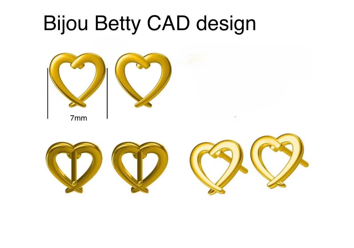 Friend Gift Gold Heart Earrings – Birthday & Thank You - Friendshi[ Jewellery.
