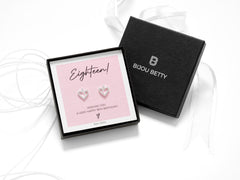 Bijou Betty 18th birthday earrings with gift bag and card, ideal for daughters or friends.