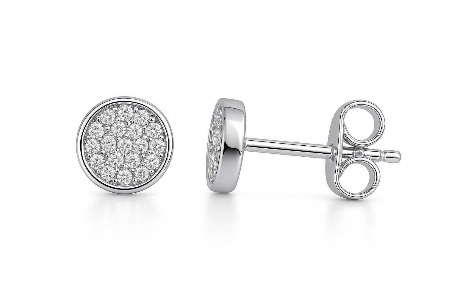 60th Birthday Gift Earrings for Her | Sterling Silver Circle Studs | CZ Earrings | Gift for Mum, Sister, Friend | 60th Keepsake