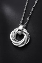 70th Birthday Silver 7 Rings Necklace – Gift for Her