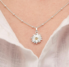 Sterling Silver Granddaughter Daisy Necklace Birthday Gift