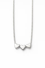 Sterling silver 3 heart necklace, gift for 30th milestone Birthday.