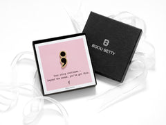 Black or pink enamel pin with gold finish, 25.5mm, Your Story Continues, Bijou Betty encouragement gift for her.