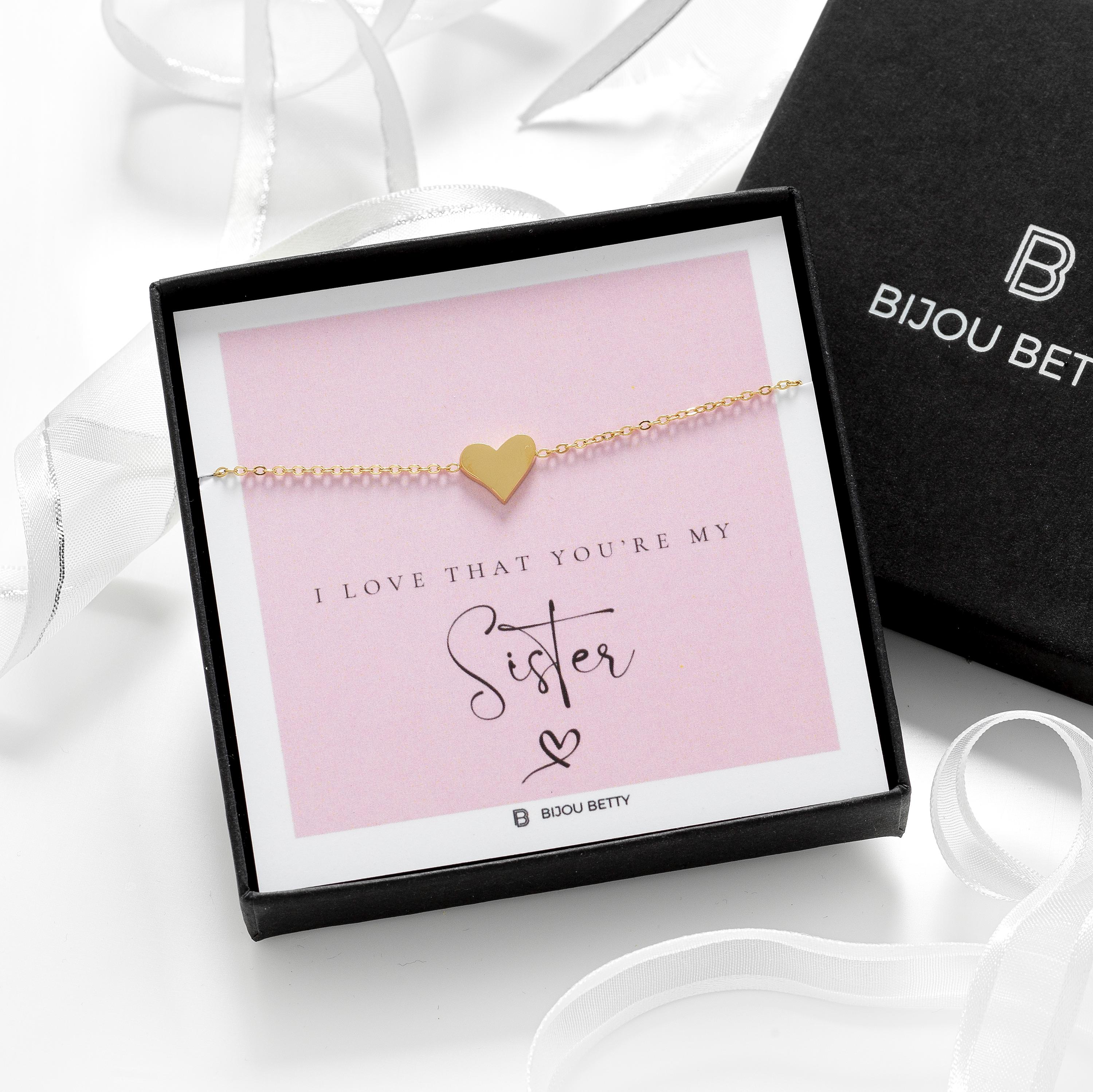 Sister Gold-Plated Heart Bracelet – Gift, Birthday or Christmas