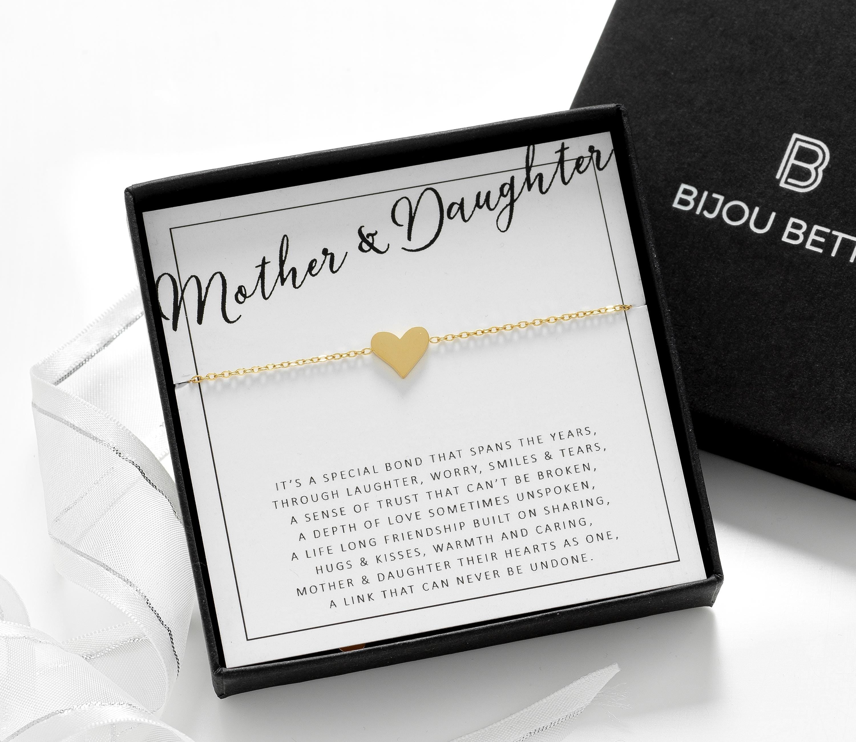 Bijou Betty mother-daughter bracelet with tissue, card, customised tag, and gift bag, great for thank-yous.