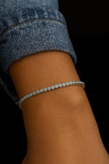 Close-up of 925 silver turquoise bracelet, perfect for December birthday gifts for sisters.