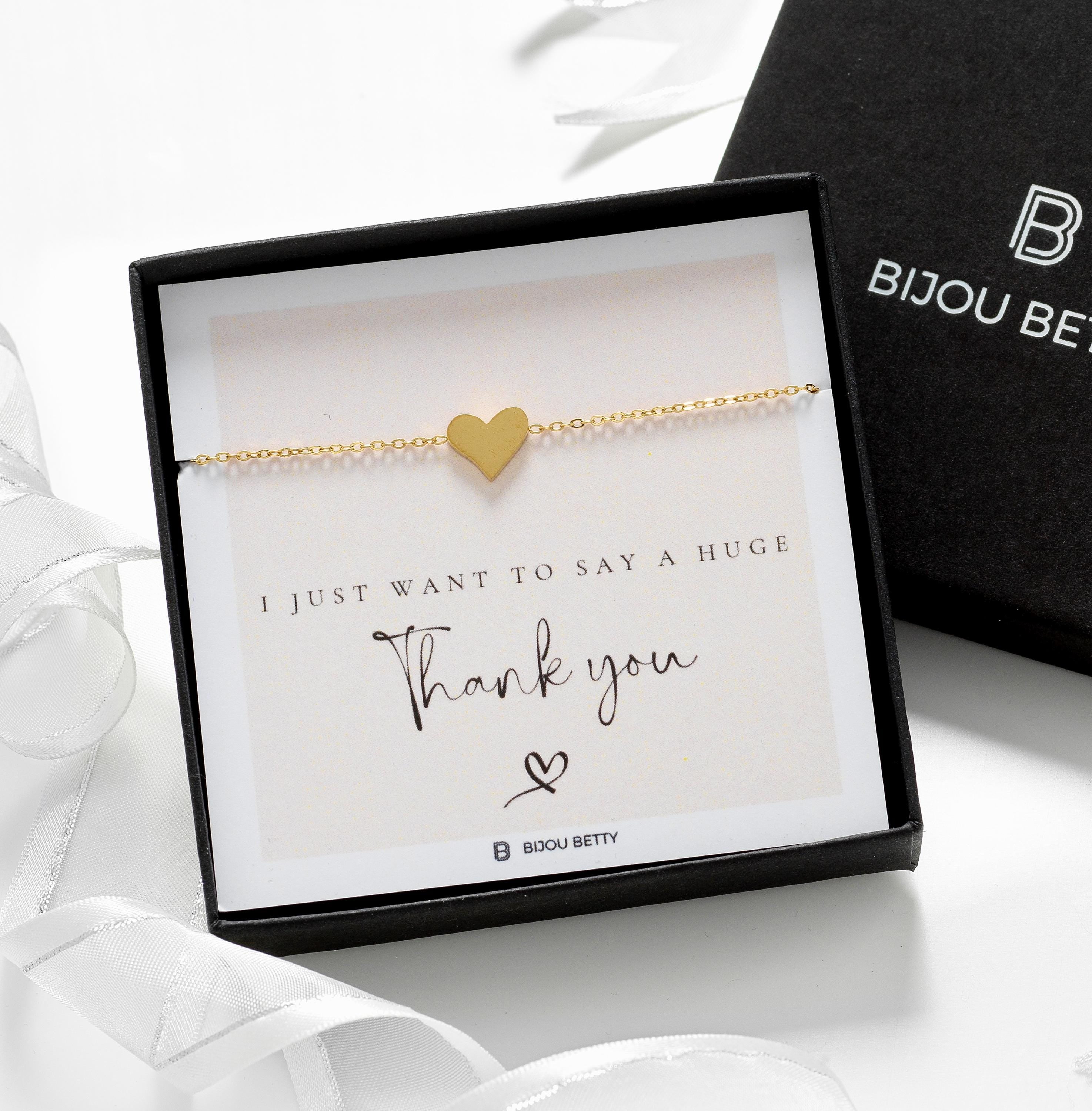 Close-up of 18k gold-plated heart bracelet, perfect for thank you gifts for mums.