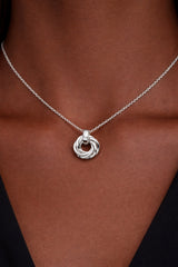 70th Birthday Silver 7 Rings Necklace – Gift for Her