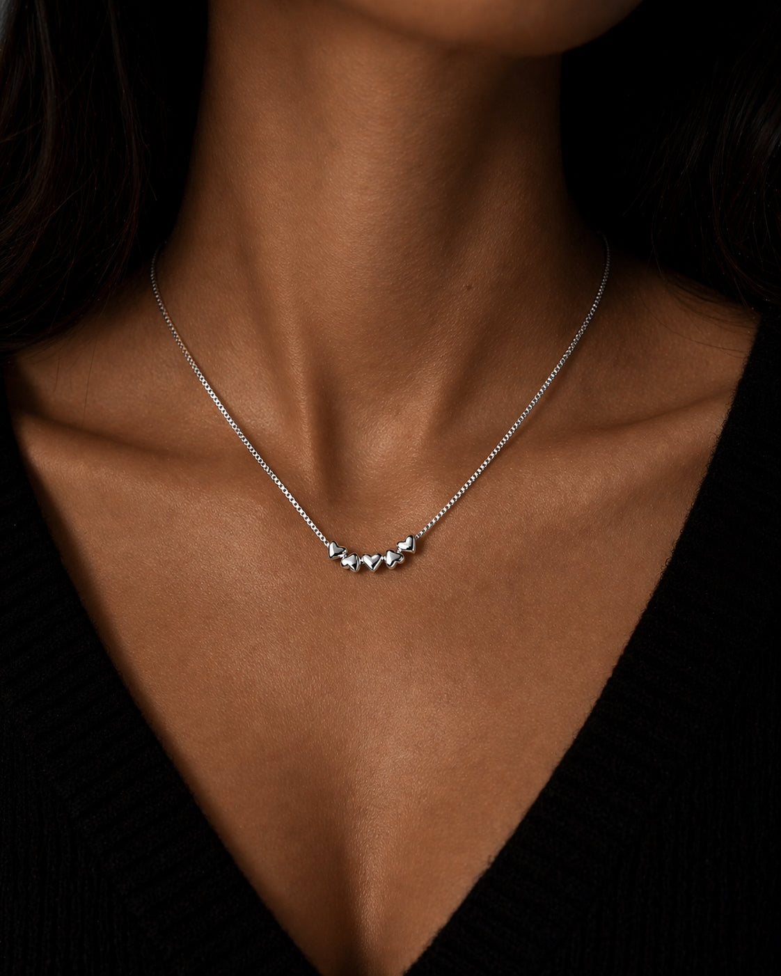 50th birthday 5 heart necklace.